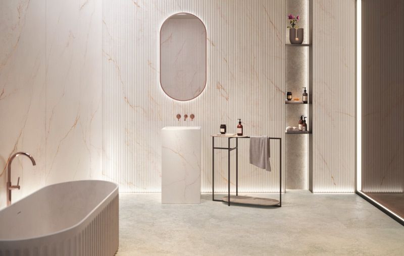 Pavimentos y Revestimientos Porcelánico, Azulejos Efecto Mármol.
