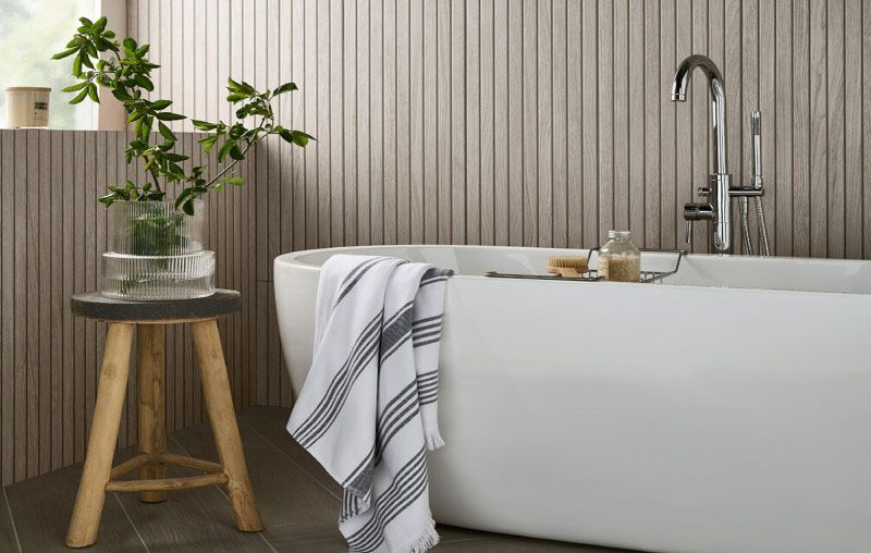 Revestimiento de madera porcelánico outlet.