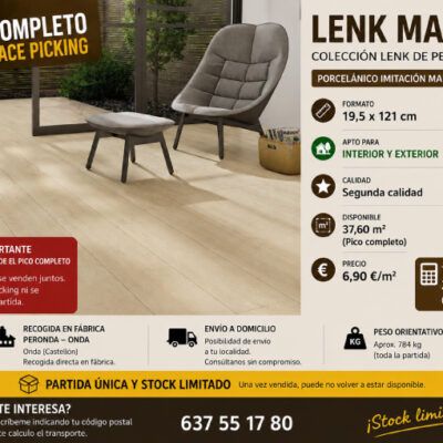 Lenk Maple, Ofertas de Fábrica, Descuentos en Azulejos de Calidad, Picos Completos