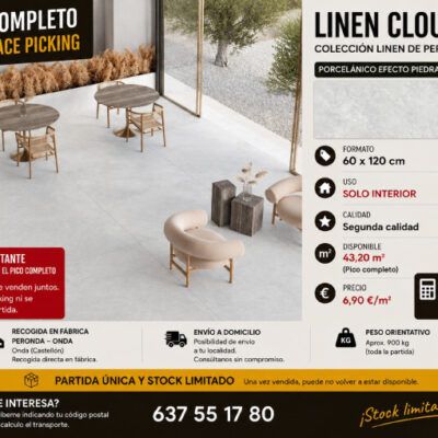 Linen Cloud, Ofertas de Fábrica, Descuentos en Azulejos de Calidad, Picos Completos