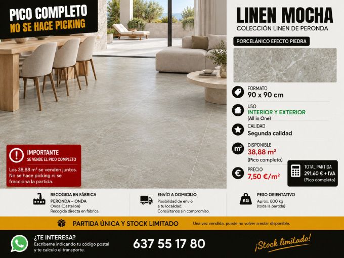 Linen Mocha, Ofertas de Fábrica, Descuentos en Azulejos de Calidad, Picos Completos