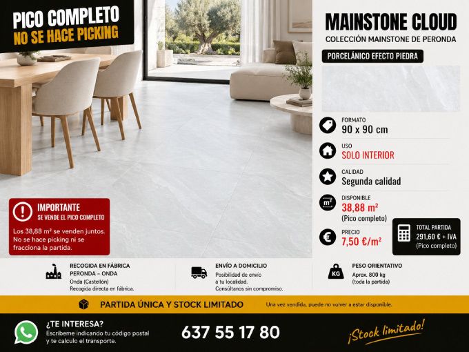 Ofertas en Pavimentos y Revestimientos de Fábrica, Descuentos en Azulejos de Calidad, Picos Completos