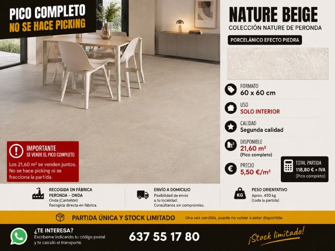 Ofertas en Pavimentos y Revestimientos de Fábrica, Descuentos en Azulejos de Calidad, Picos Completos