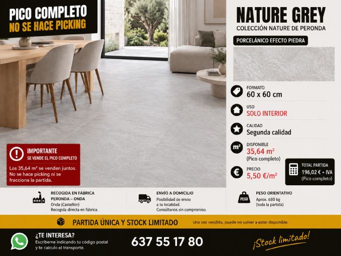 Ofertas en Pavimentos y Revestimientos de Fábrica, Descuentos en Azulejos de Calidad, Picos Completos