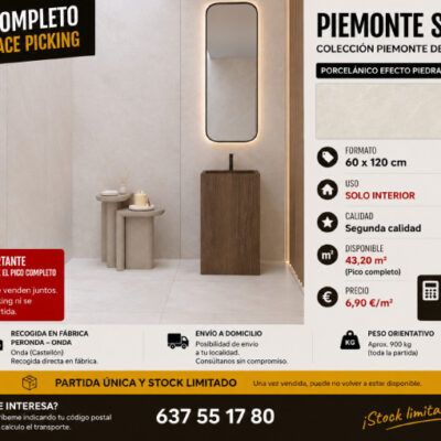 Piemonte Sand, Segundas Calidades, Azulejos de Diseño en Oferta.