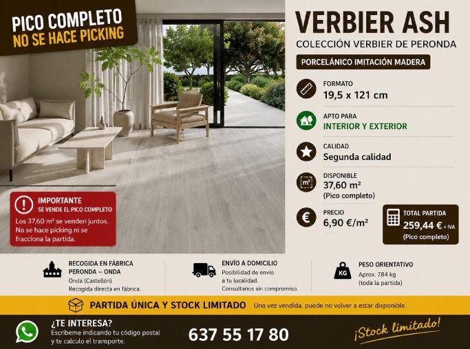 Verbier Ash, Segundas Calidades, Azulejos de Diseño en Oferta. Descuentos de Fábrica.